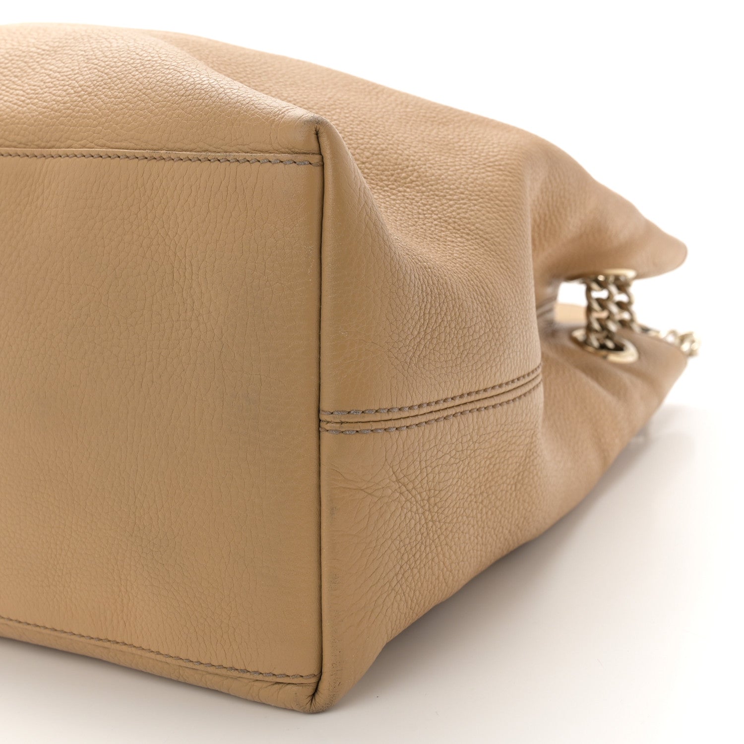 Gucci Pebbled Calfskin Large Soho Chain Shoulder Bag Nude 10 of 15