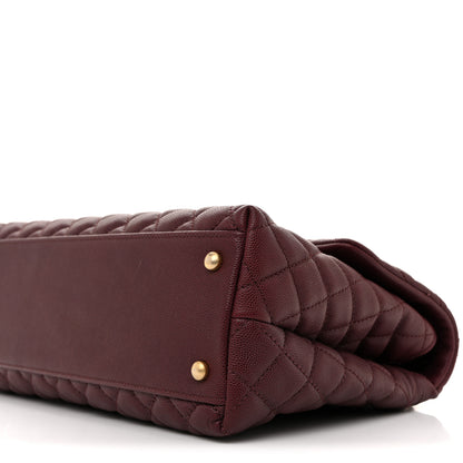 Chanel Caviar Lizard Quilted Medium Coco Handle Flap Burgundy 10 of 11