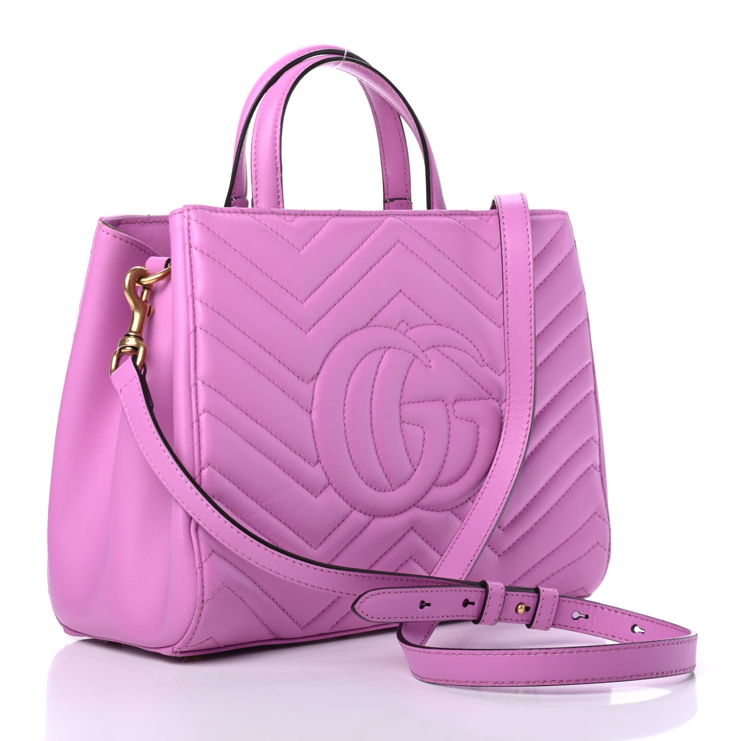 Gucci Calfskin Matelasse Small GG Marmont Tote Candy Mousse 2 of 4