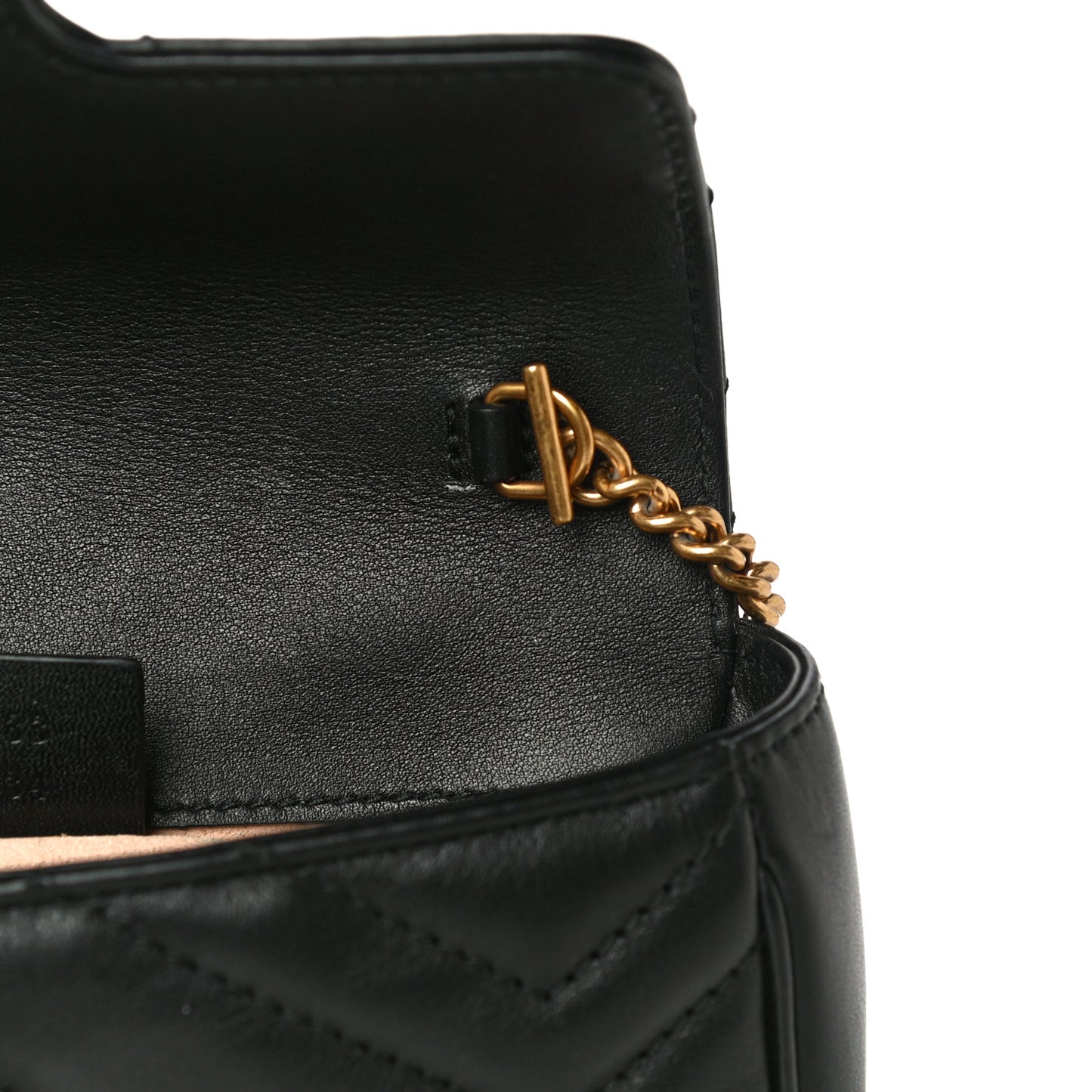 Calfskin Matelasse Super Mini GG Marmont Shoulder Bag Black