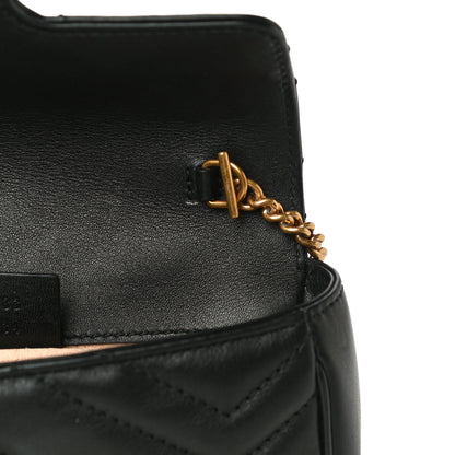 Gucci Calfskin Matelasse Super Mini GG Marmont Shoulder Bag Black 11 of 11