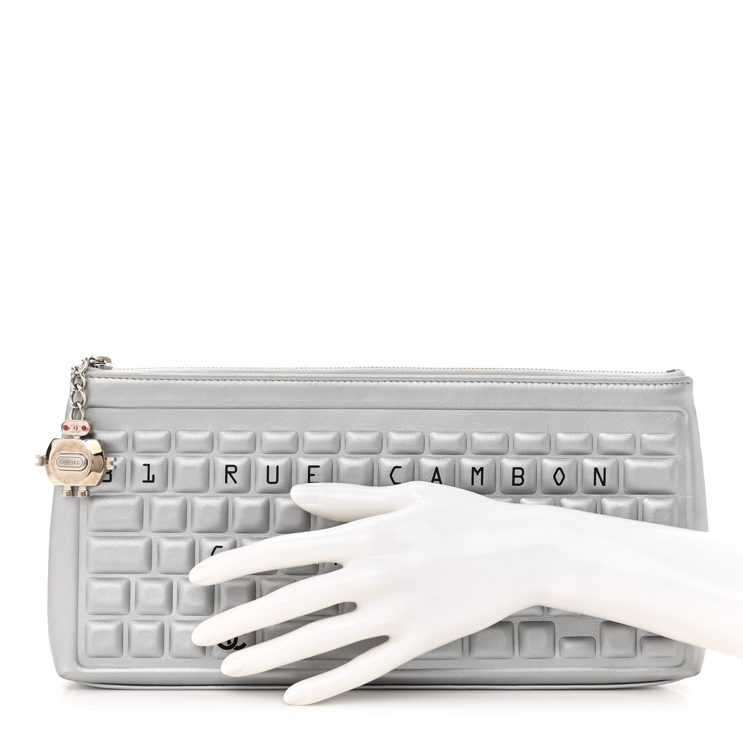 Chanel Metallic Calfskin Keyboard Pouch Silver 1325722 – FASHIONPHILE