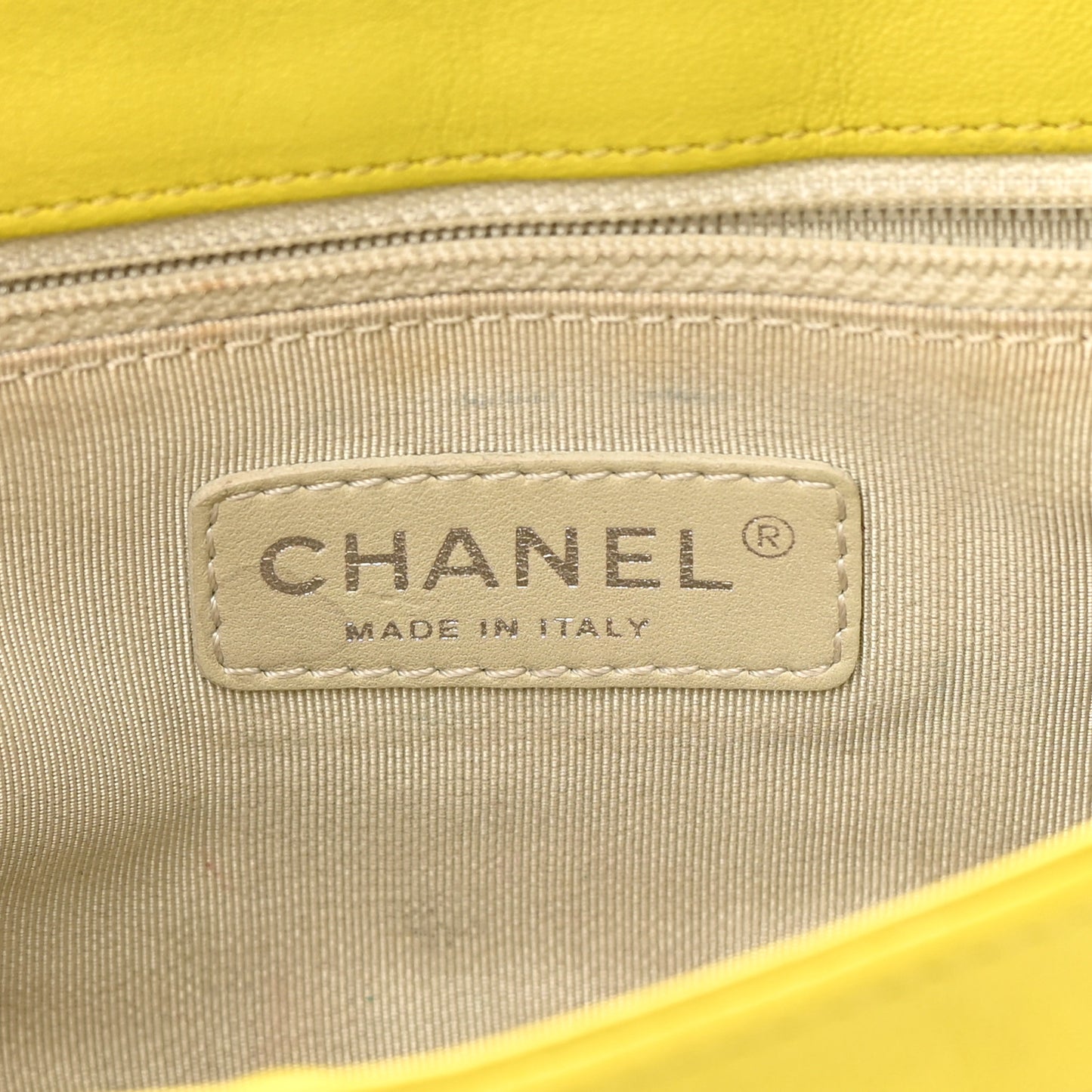 Washed Lambskin Quilted Mini Chain Around Flap Yellow