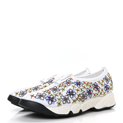 Christian Dior Technical Canvas Embellished Dior Fusion Sneakers 37 White Multicolor 3 of 8