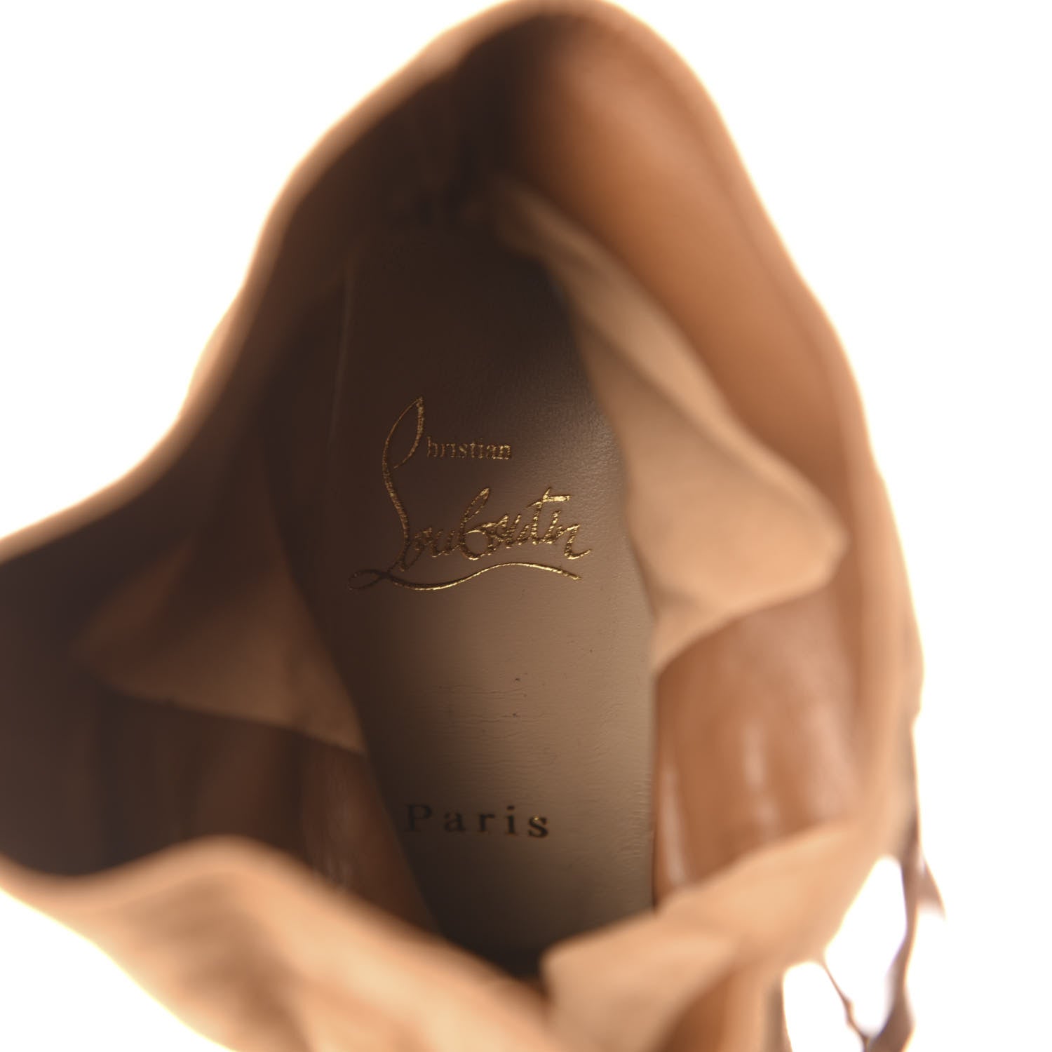 Christian Louboutin Veau Velours French Tutu Button Ankle Boot 38.5 Tan 7 of 8