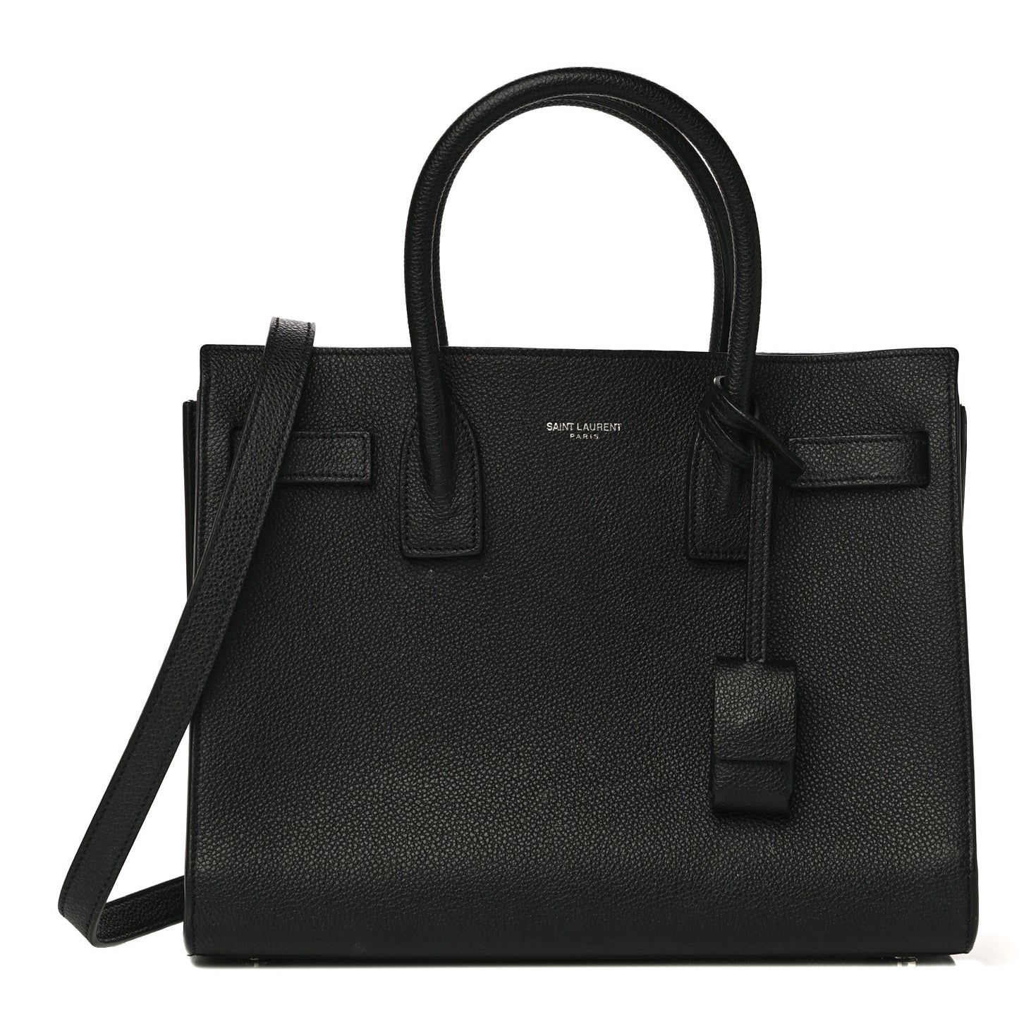 Grained Calfskin Baby Sac De Jour Black