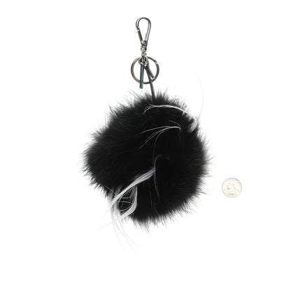 Fendi Vitello Elite Fox Goat Fur Igor Monster Bag Bug Cube Charm Rosso Black White 2 of 5