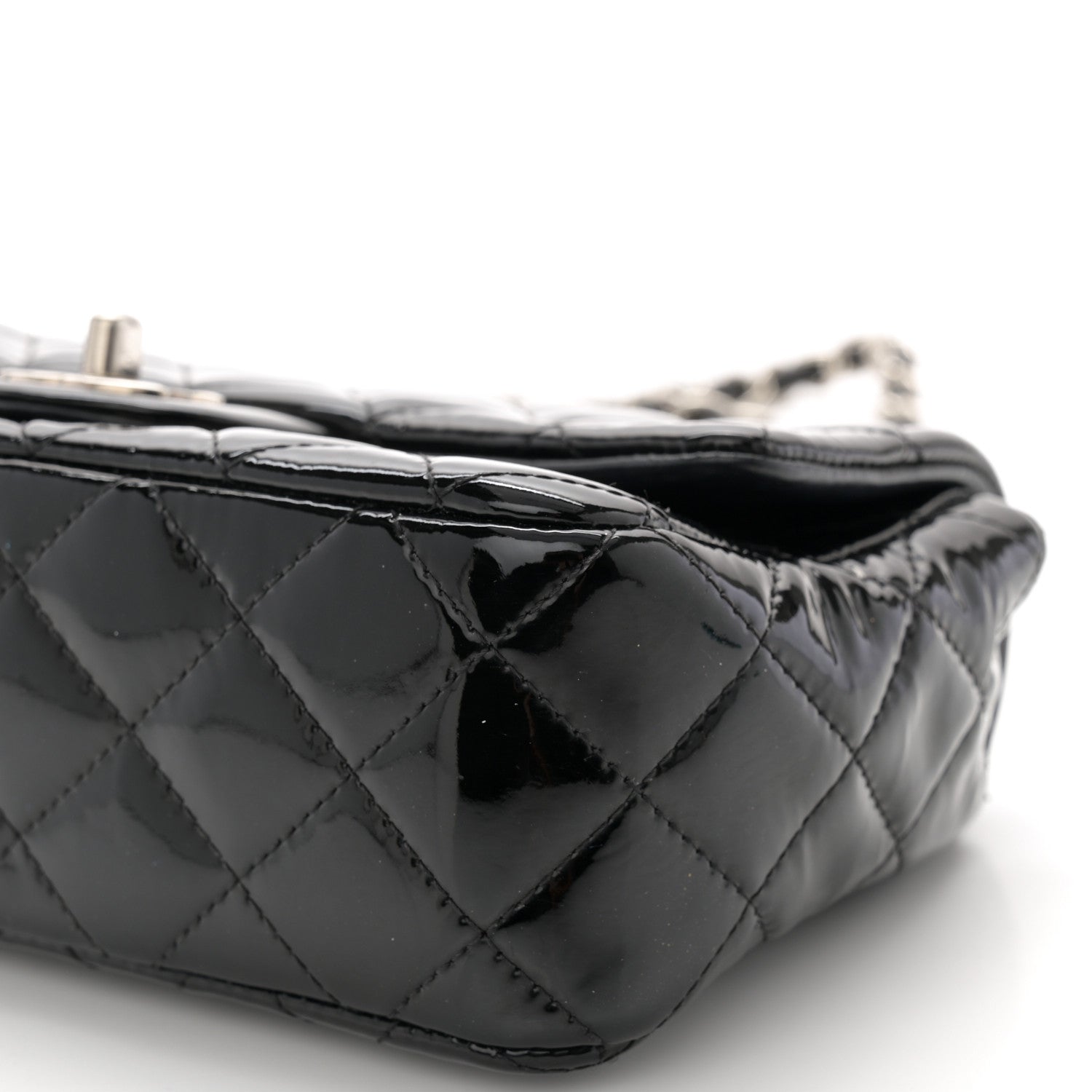 Chanel Patent Calfskin Quilted Mini Rectangular Flap Black 9 of 9