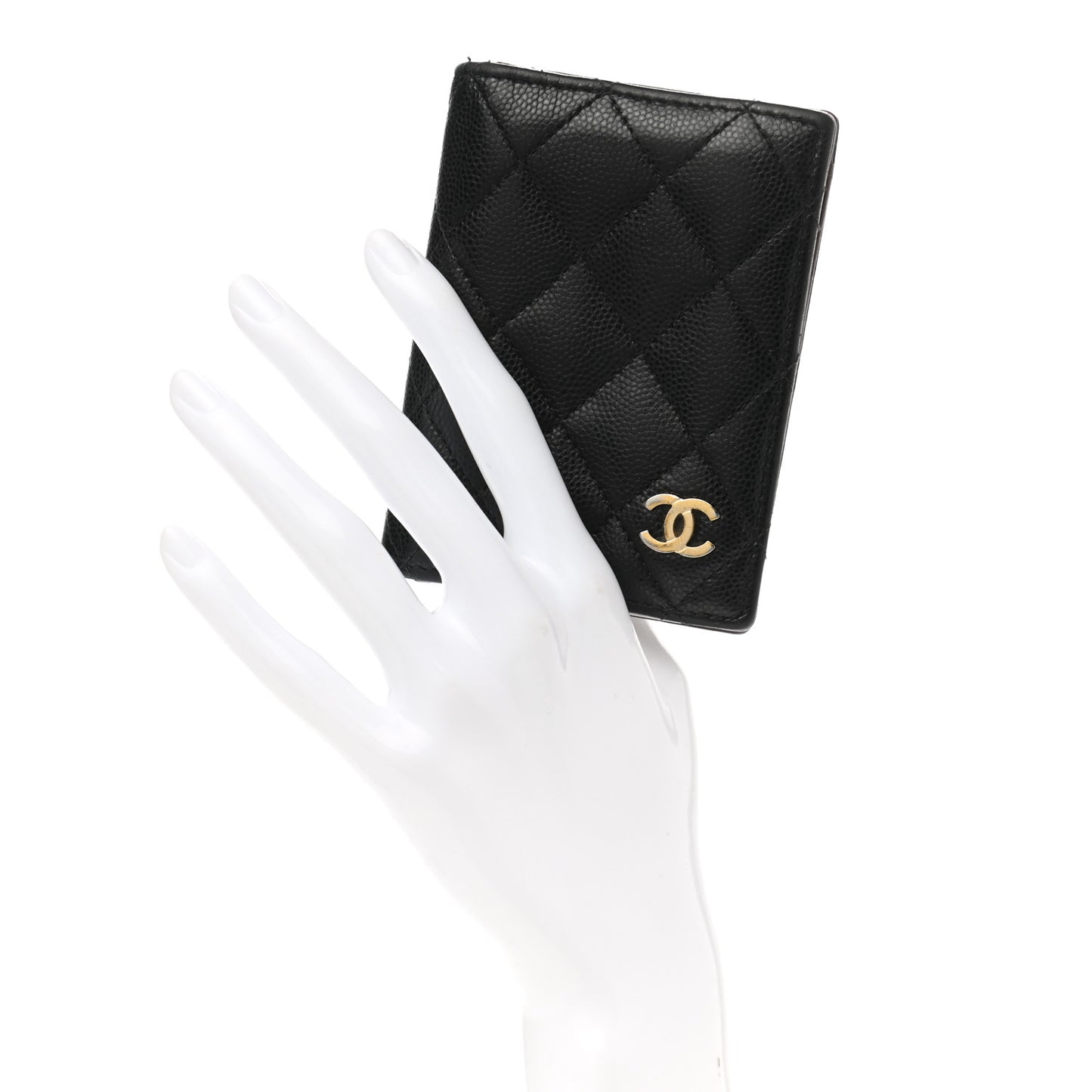 Caviar Quilted Card Holder Wallet Black