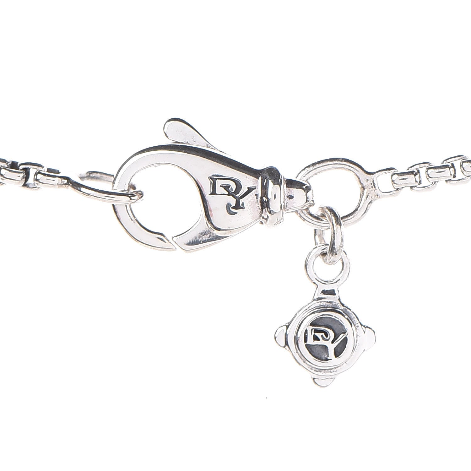 David Yurman Sterling Silver Diamond Black Onyx 11mm Chatelaine Pendant Necklace 6 of 6