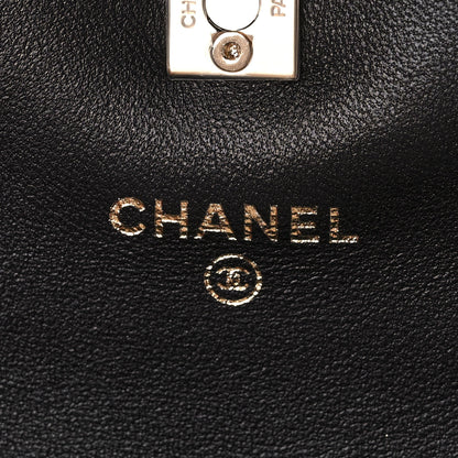 Chanel Sequin COCO Clutch With Chain Black Red 6 of 12