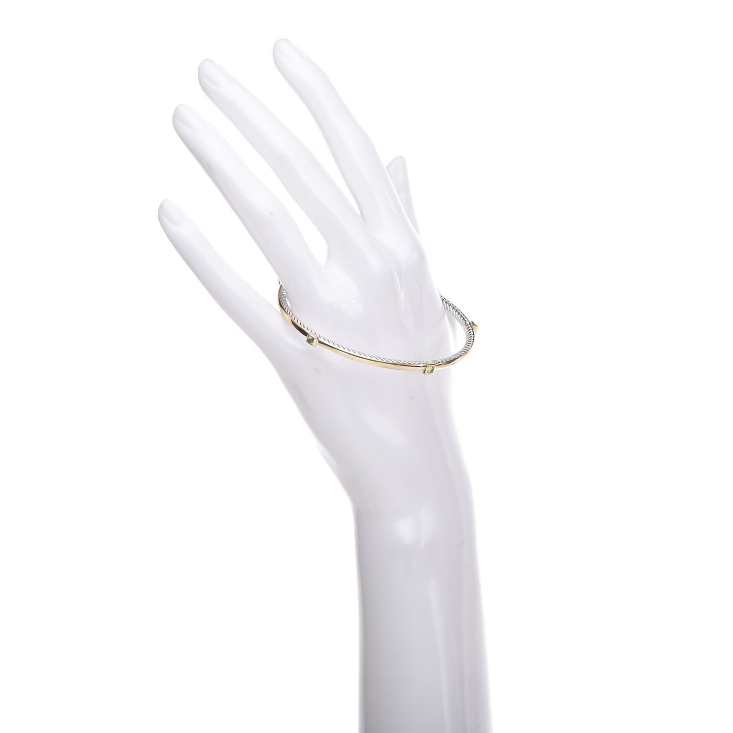 Sterling Silver 18K Yellow Gold Peridot Confetti Bangle