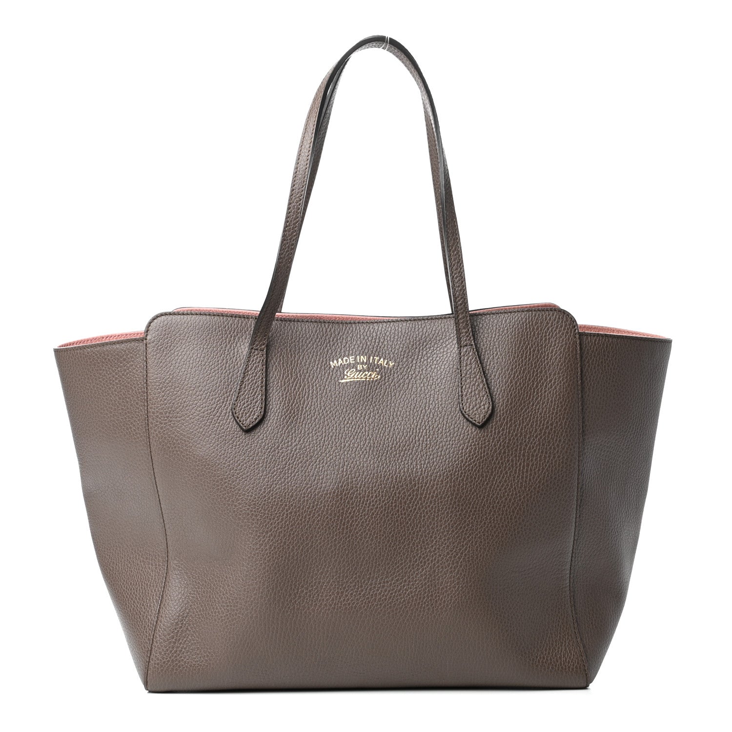 Gucci Dollar Calfskin Medium Swing Tote Grey Field Soft Pink 1 of 8