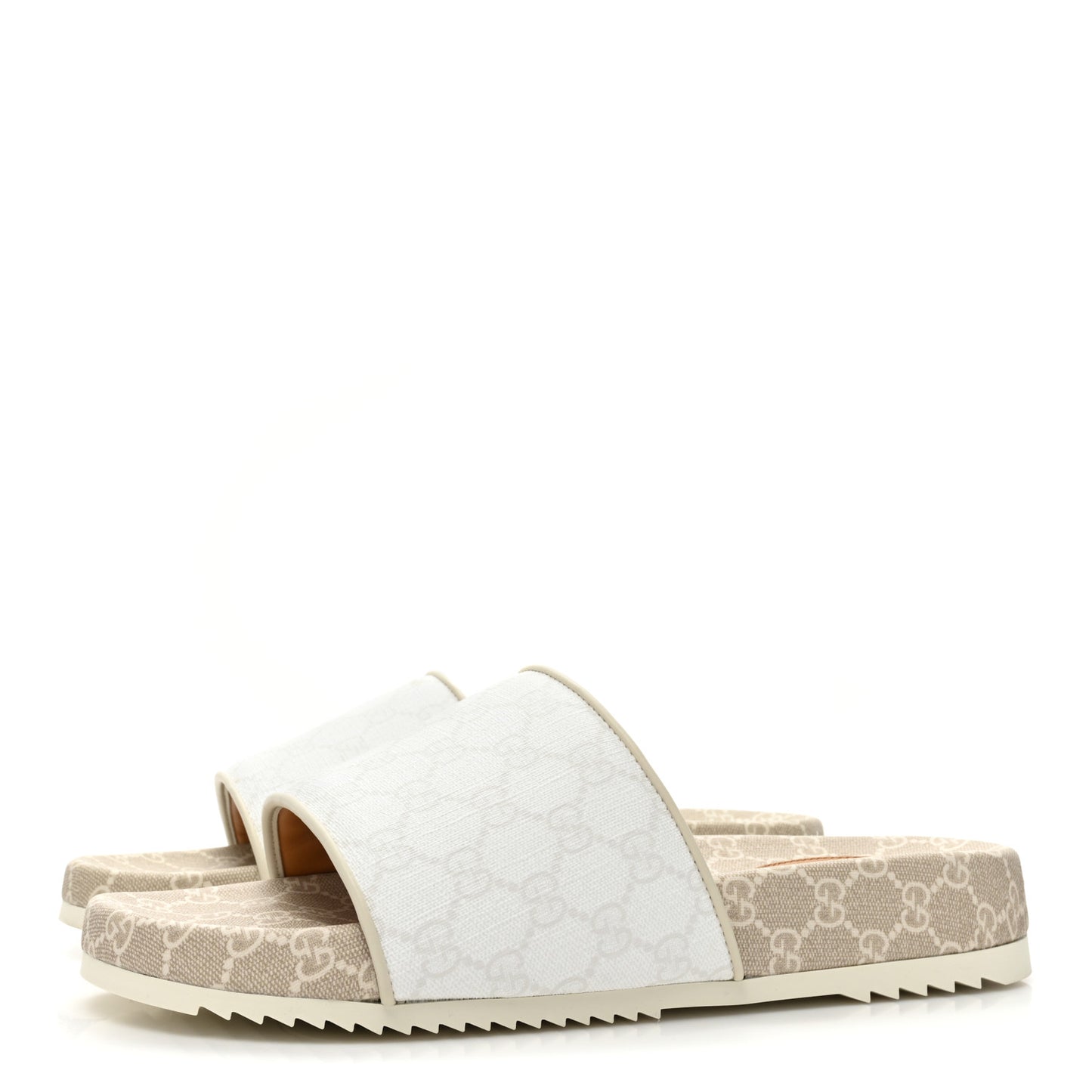 GG Supreme Monogram Demetra Mens Slide Sandals 11 White Mystic White