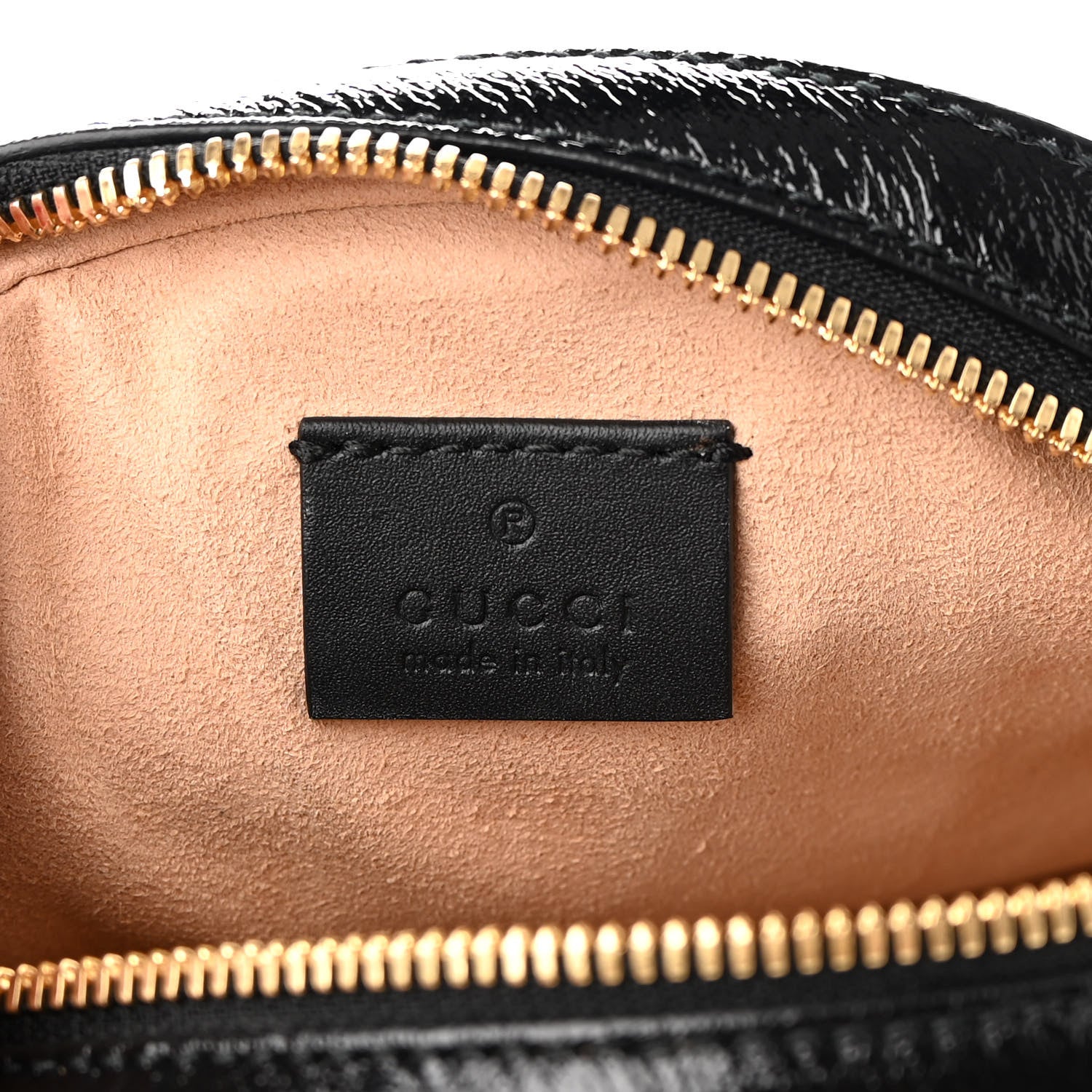 Gucci Suede Patent Web Mini Ophidia Round Shoulder Bag Black 6 of 12