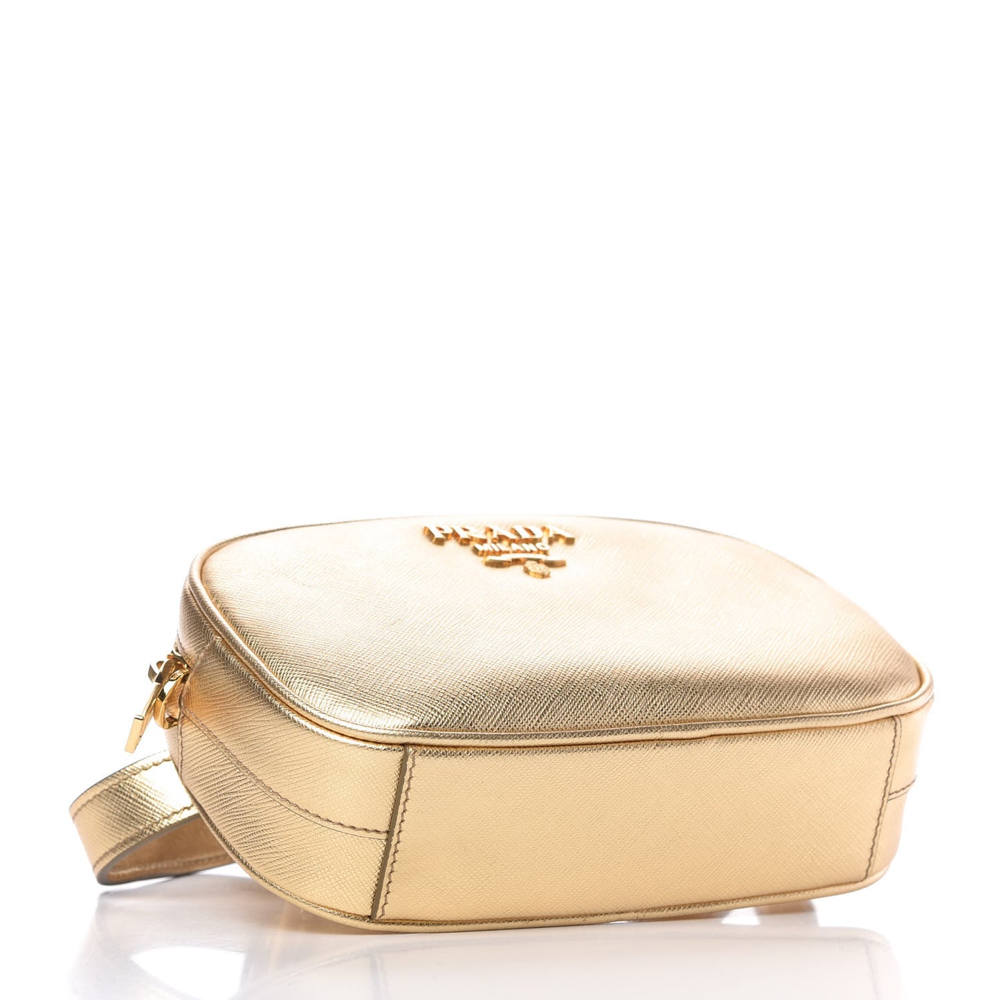 Metallic Saffiano Belt Bag Gold