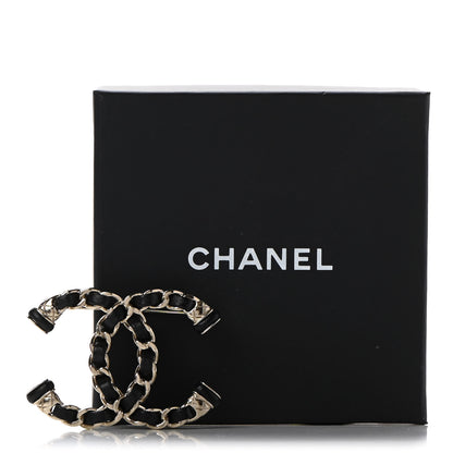 Chanel Lambskin Chain CC Brooch Black Gold 6 of 6