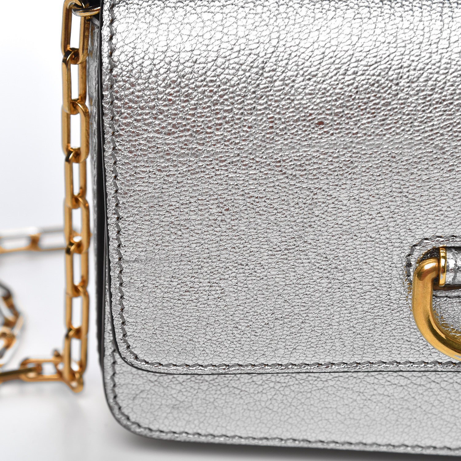 Burberry Metallic Hayes Goatskin D-Ring Mini Bag Silver 9 of 12