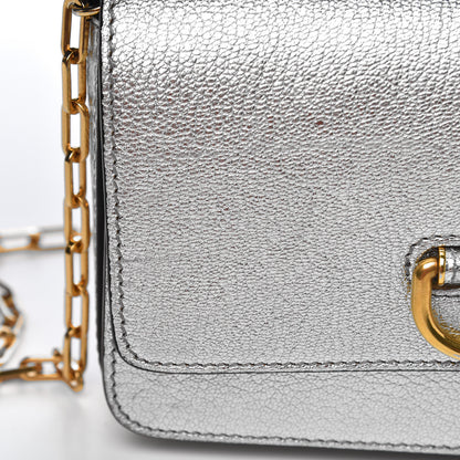 Burberry Metallic Hayes Goatskin D-Ring Mini Bag Silver 9 of 12