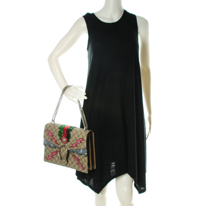 Gucci GG Supreme Monogram Lightning Embroidered Medium Dionysus Shoulder Bag Beige 2 of 7