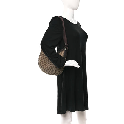 Gucci Monogram Medium Half Moon Hobo Dark Brown 2 of 10