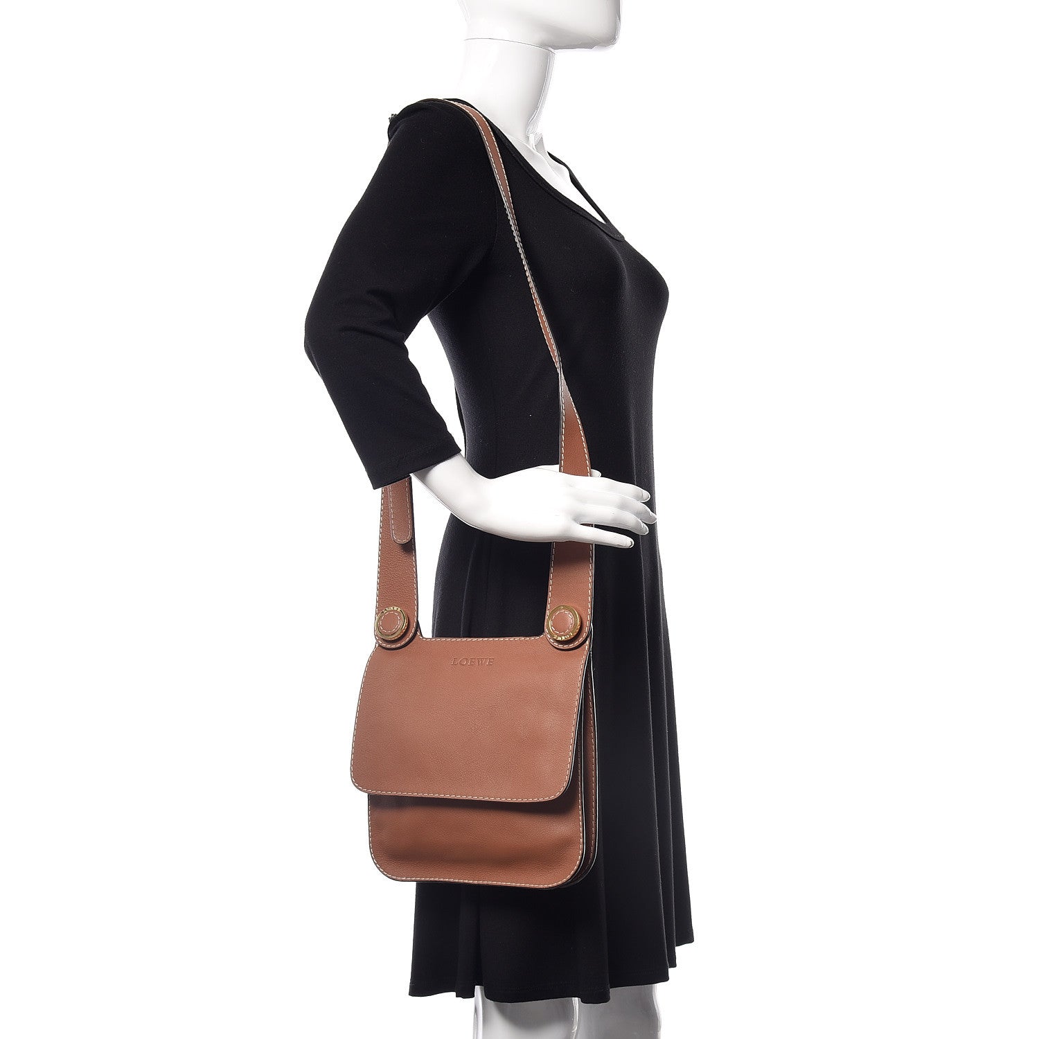 Loewe Calfskin Messenger Bag Tan 2 of 9