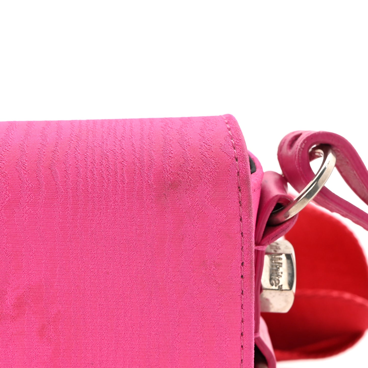 Nylon Mini Binder Clip Bag Fuchsia Red