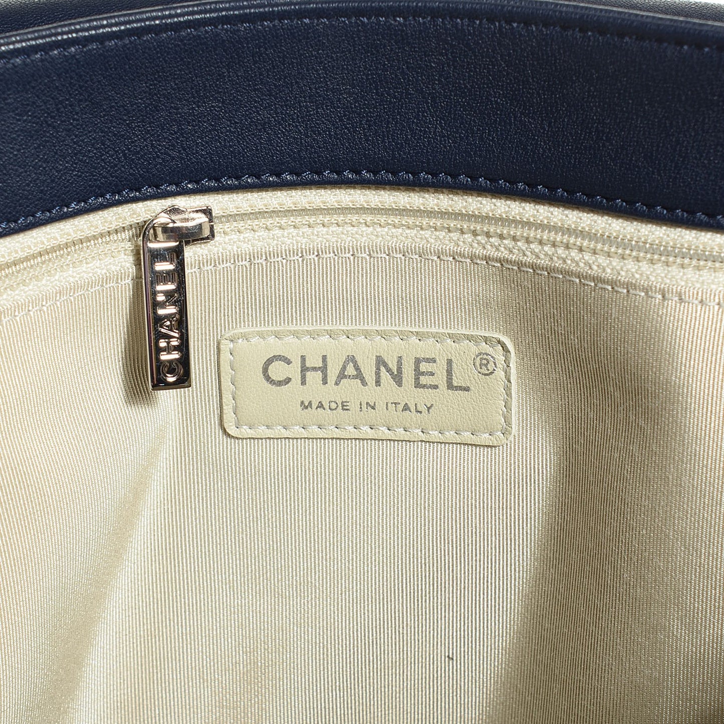 Washed Lambskin Quilted Chain Around Maxi Flap Dark Navy Blue