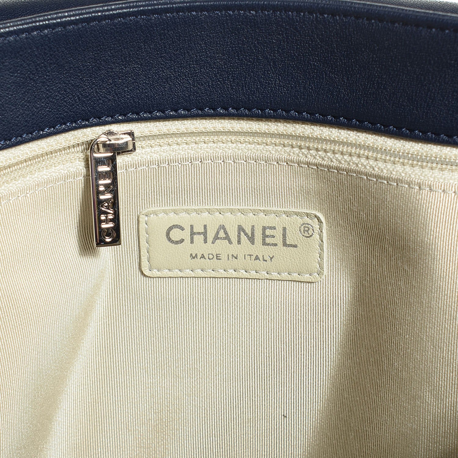 Chanel Washed Lambskin Quilted Chain Around Maxi Flap Dark Navy Blue 7 of 8