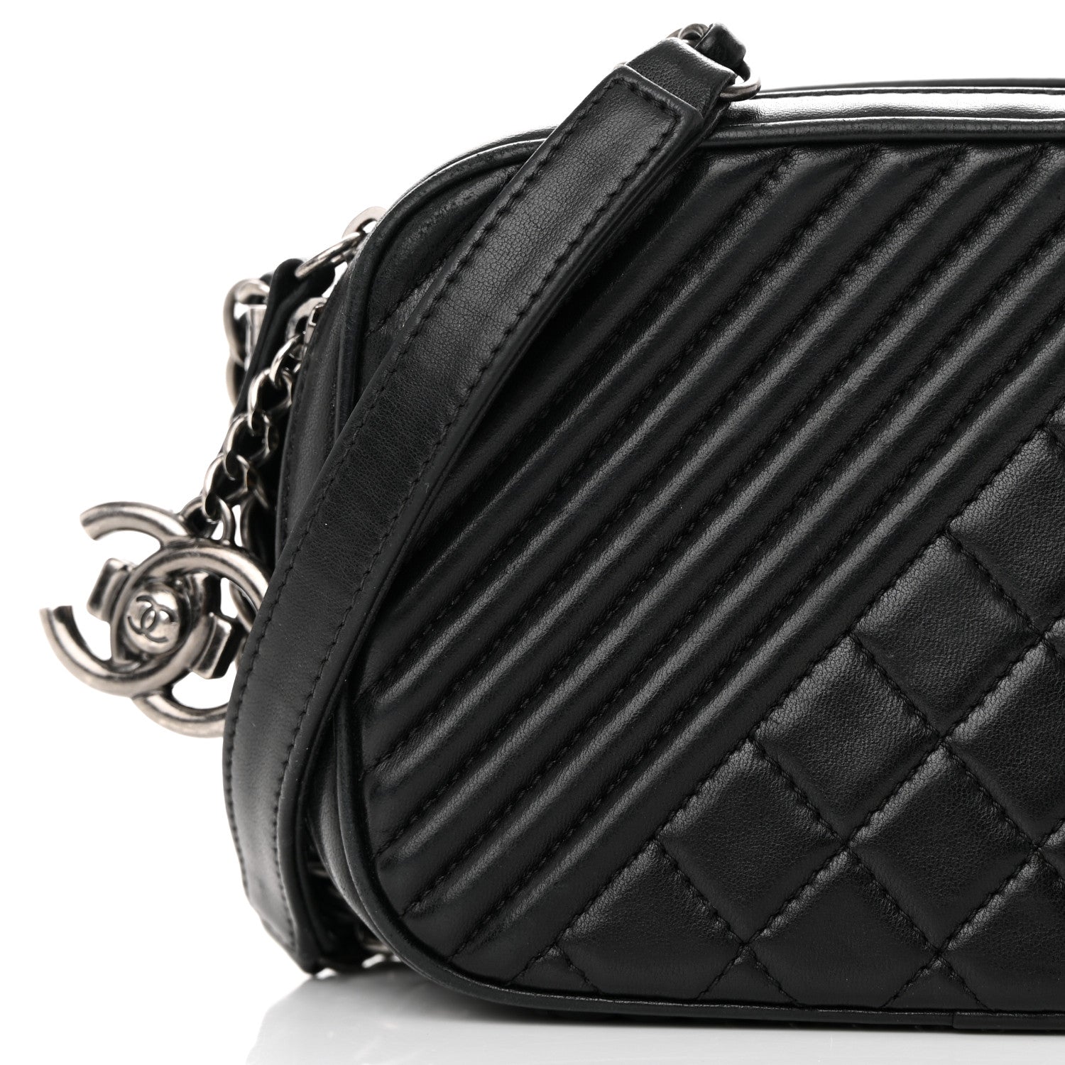 Chanel Lambskin Small Coco Boy Camera Case Black 9 of 17