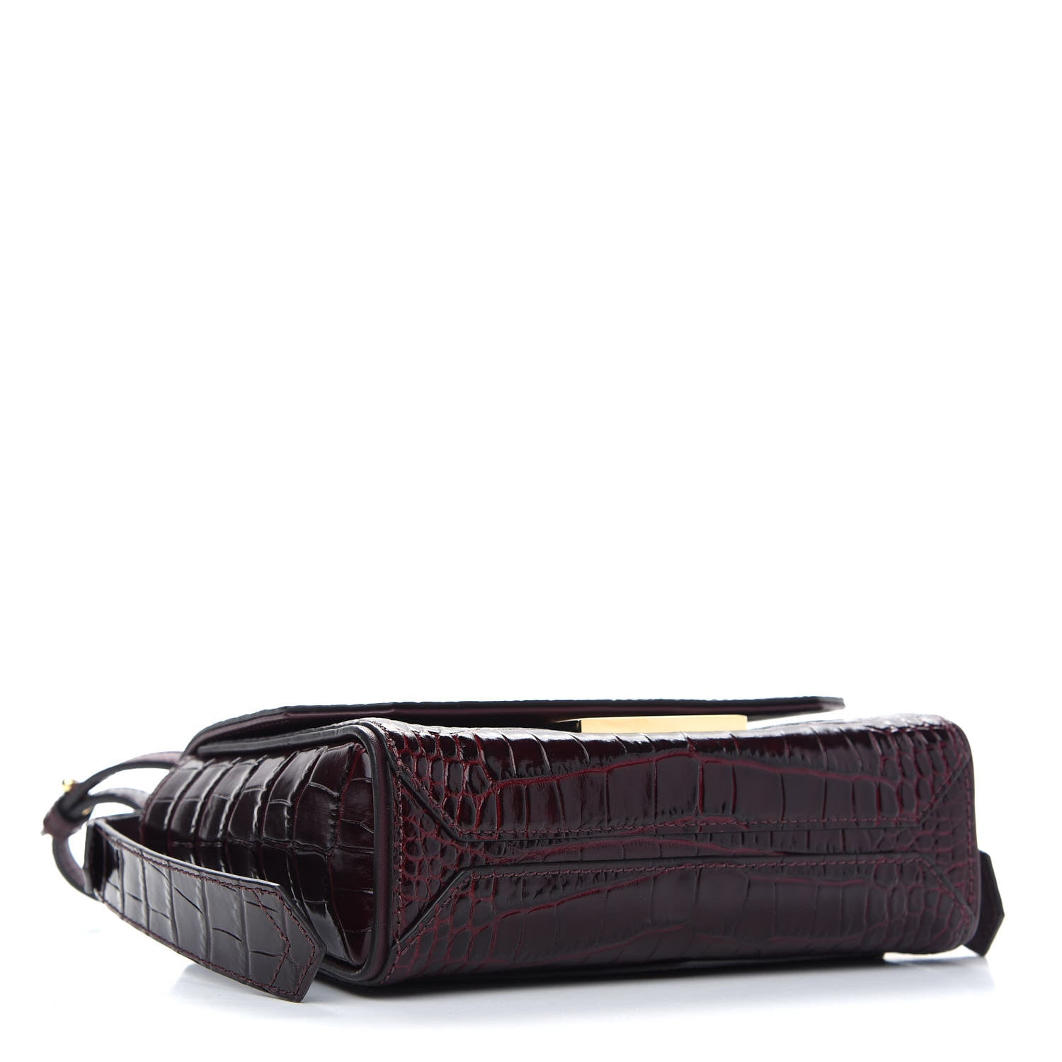 Givenchy Calfskin Crocodile Embossed Eden Mini Top Handle Burgundy 4 of 8
