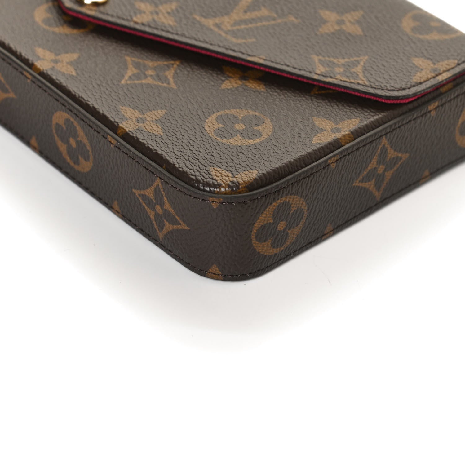 Louis Vuitton Monogram Pochette Felicie Chain Wallet Fuchsia 10 of 12