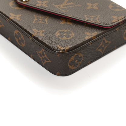 Louis Vuitton Monogram Pochette Felicie Chain Wallet Fuchsia 10 of 12