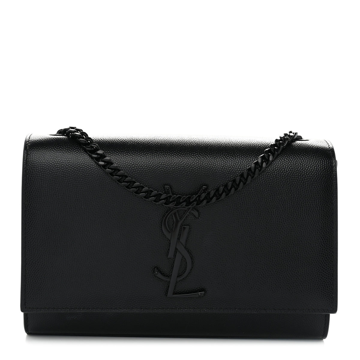 Saint Laurent Grain De Poudre Small Classic Monogram Monochrome Kate Satchel Black 1 of 12