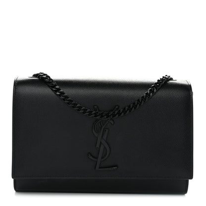 Saint Laurent Grain De Poudre Small Classic Monogram Monochrome Kate Satchel Black 1 of 12