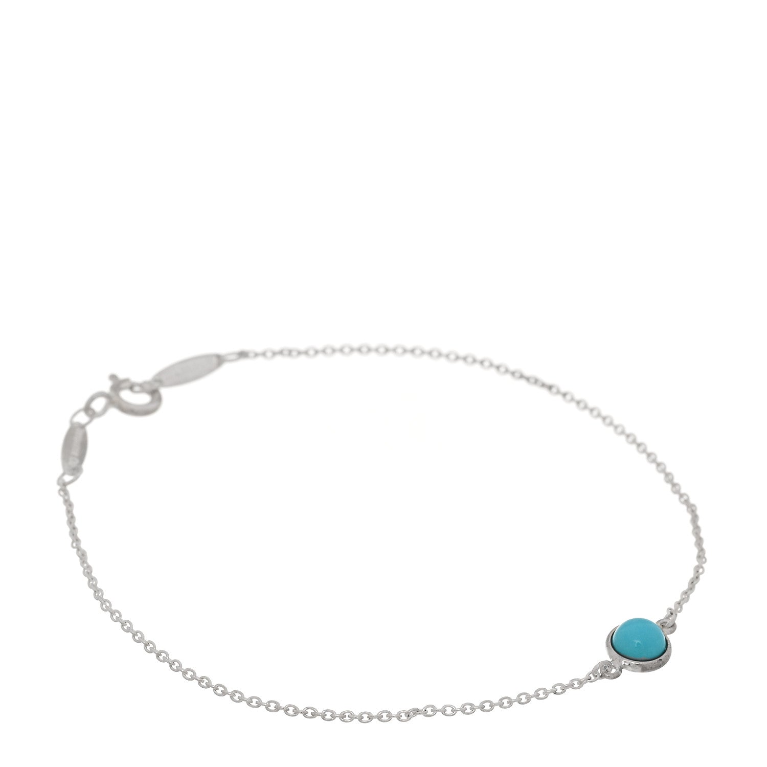 Tiffany Sterling Silver Turquoise Elsa Peretti Color By The Yard Bracelet 1 of 7