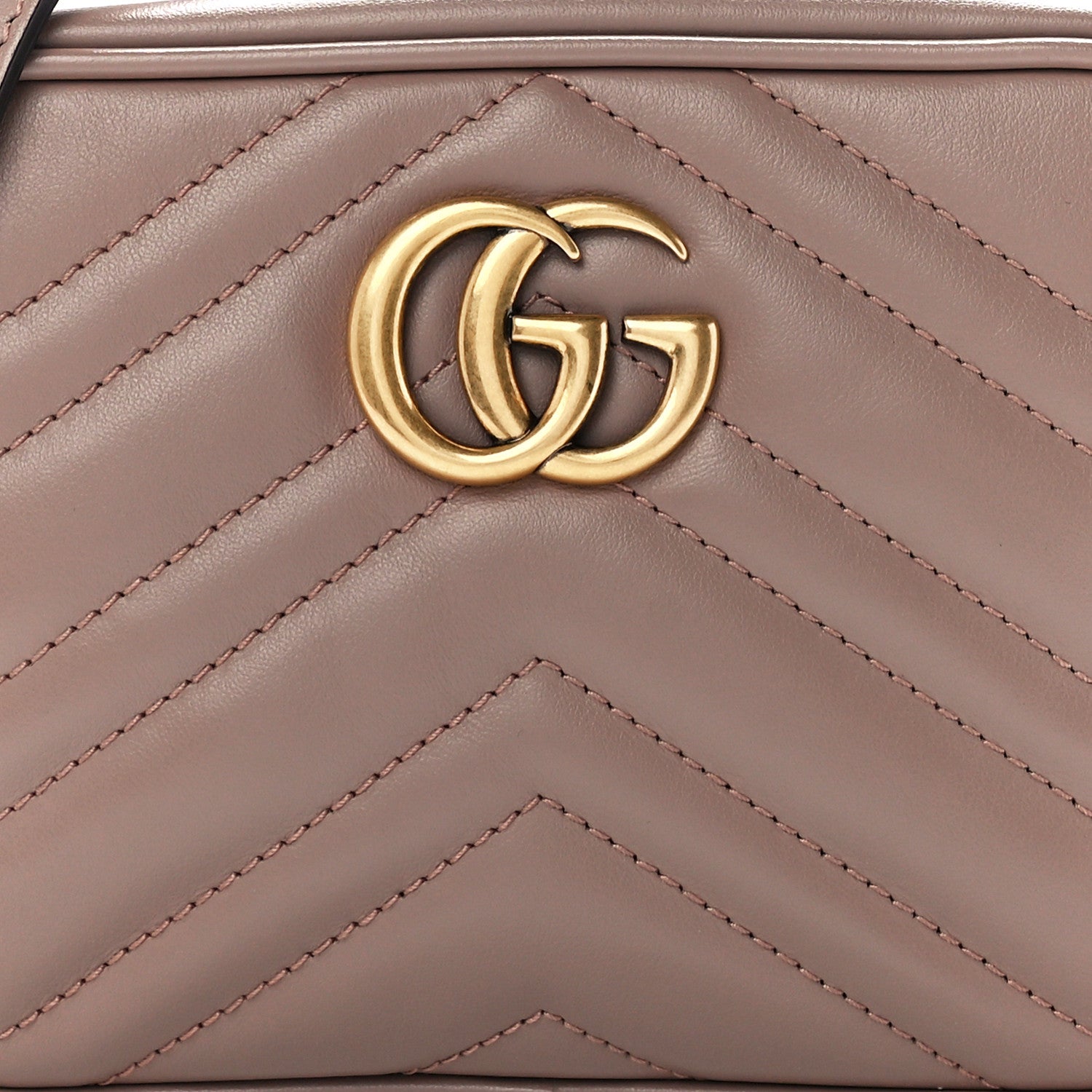 Gucci Calfskin Matelasse Mini GG Marmont Chain Shoulder Bag Porcelain Rose 9 of 12