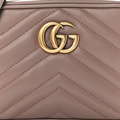 Gucci Calfskin Matelasse Mini GG Marmont Chain Shoulder Bag Porcelain Rose 9 of 12