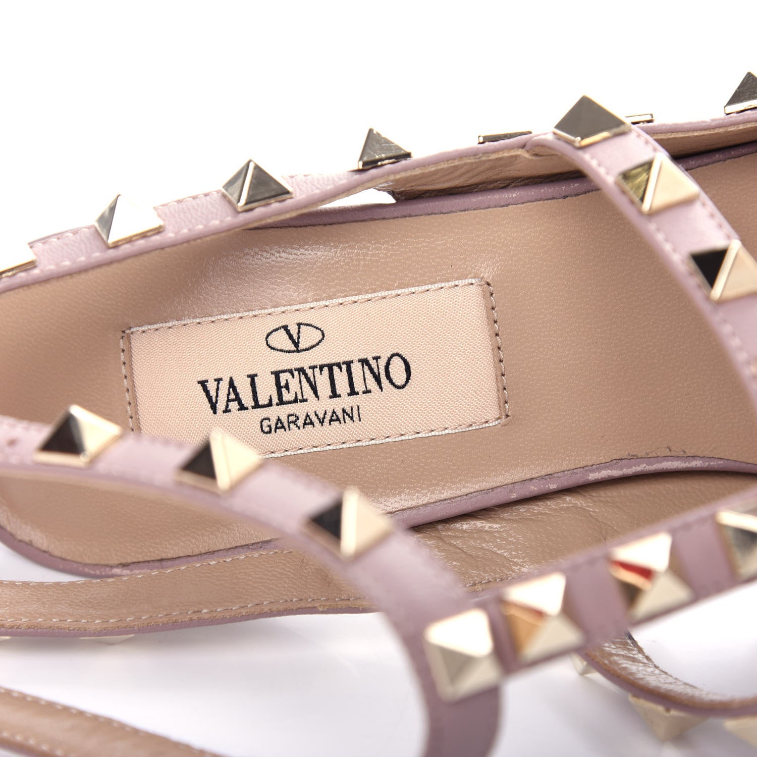 Valentino Garavani Nappa Rockstud Ankle Strap Pumps 35.5 Stone Poudre 8 of 11