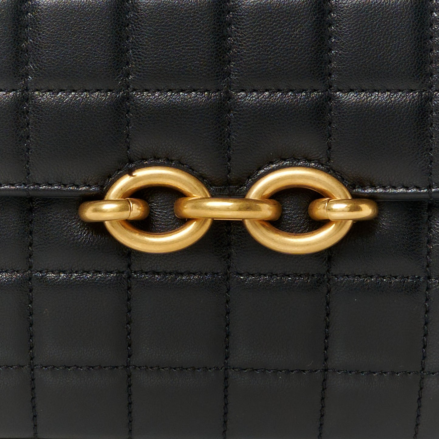 Lambskin Carre Quilted Le Maillon Satchel Black