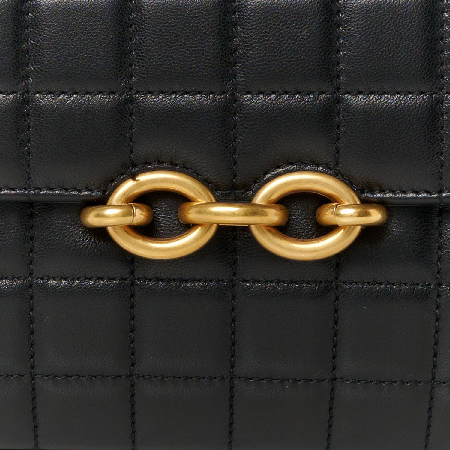 Saint Laurent Lambskin Carre Quilted Le Maillon Satchel Black 9 of 11