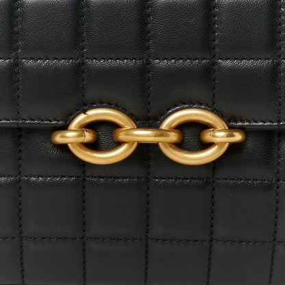 Saint Laurent Lambskin Carre Quilted Le Maillon Satchel Black 9 of 11