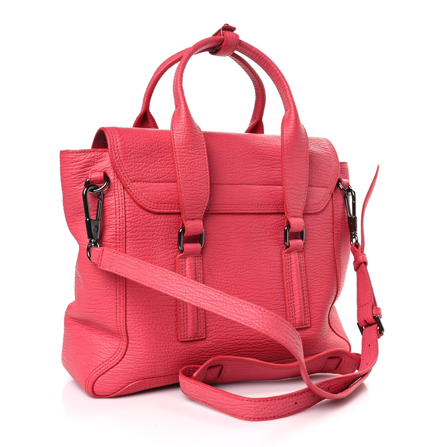 Textured Calfskin Medium Pashli Satchel Raspberry