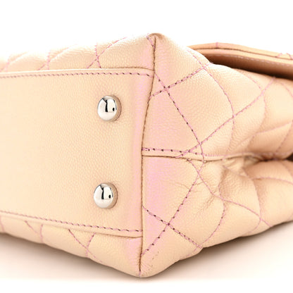 Chanel Iridescent Caviar Quilted Mini Coco Handle Flap Pink 10 of 12