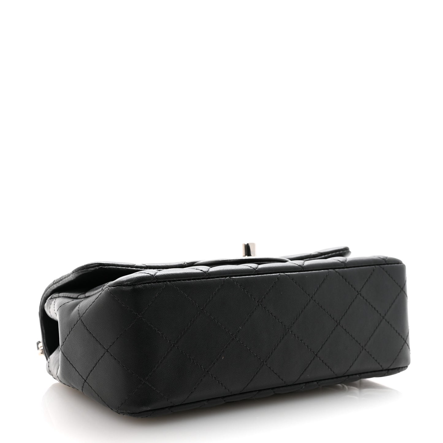 Lambskin Quilted Mini Rectangular Flap Black
