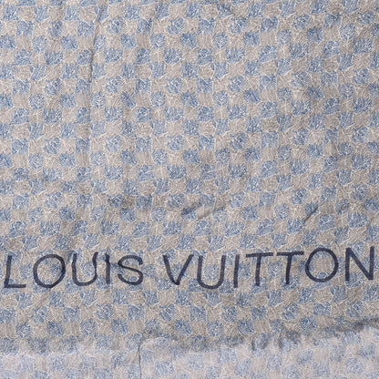 Louis Vuitton Cotton Linen Etole Damier Palm Stole Blue 1 of 6