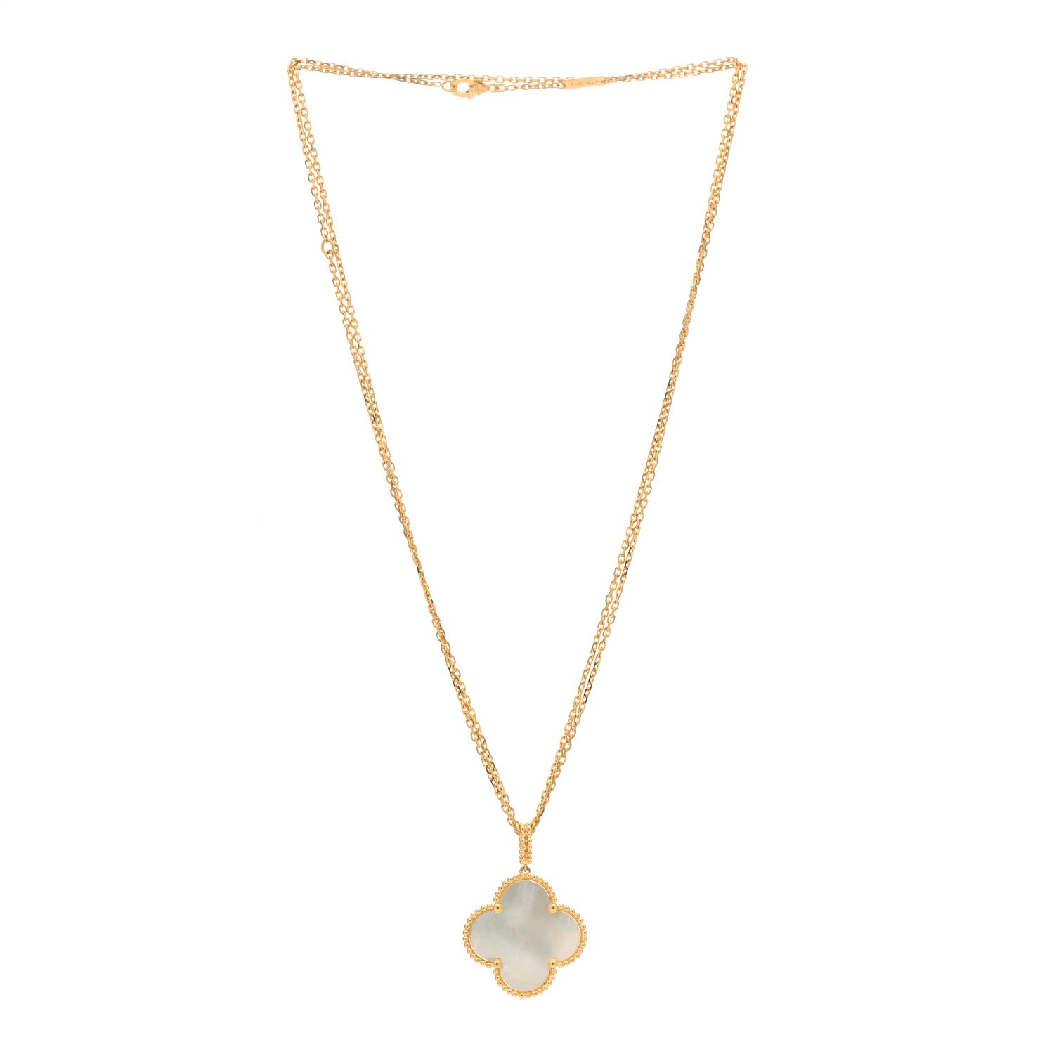 Van Cleef & Arpels 18K Yellow Gold Mother of Pearl Magic Alhambra Long Necklace 2 of 3
