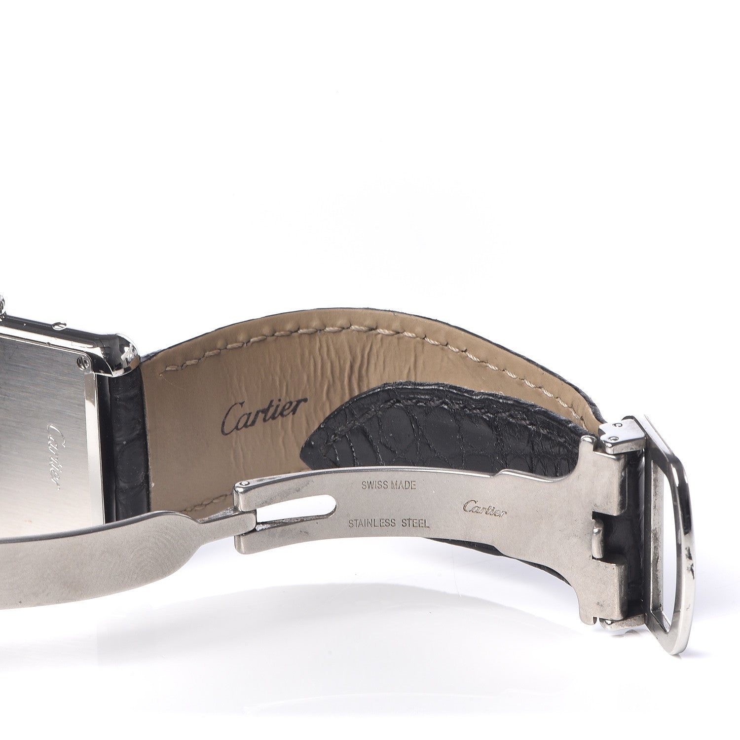 Cartier Stainless Steel Alligator 27mm Tank Solo Quartz Watch 6 of 8
