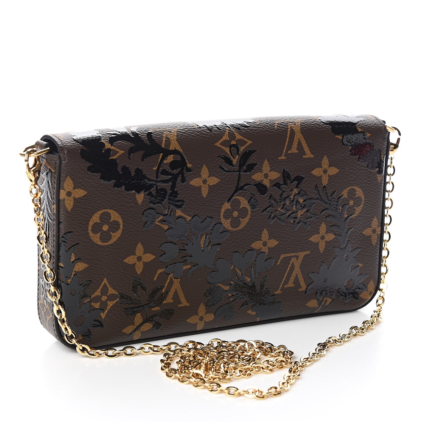Monogram Blossom Pochette Felicie Chain Wallet Black