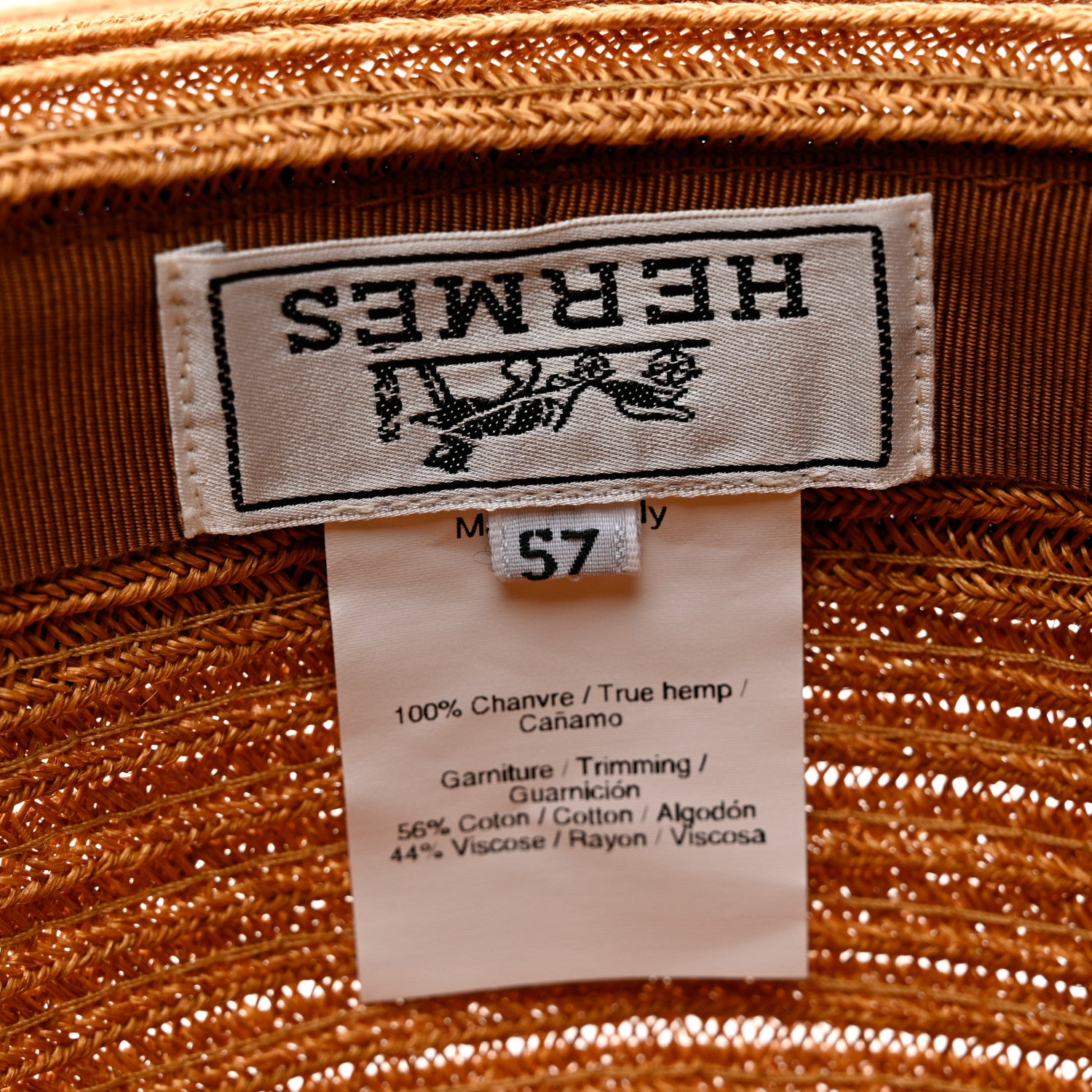 Hermes Straw Panama Hat 57 Natural 7 of 8